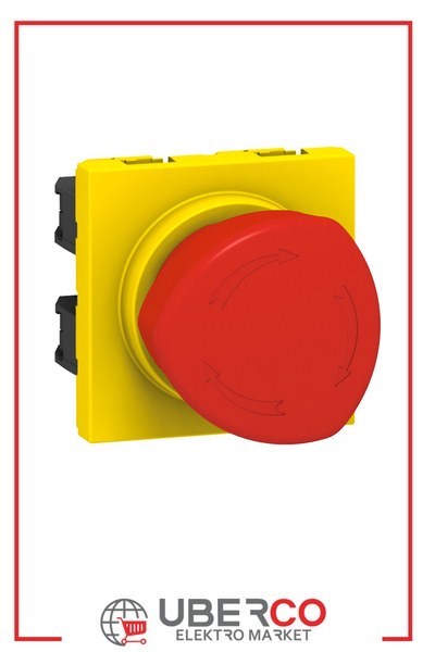 LEGRAND 076602Legrand Acil Durum Anahtarı, 3A, 250V~, NA+NK Kontak, 1/4 Tur, 2M, Kırmızı/SarıLegrand Sistem Armada - Acil durdurma butonu 1-4 Tur{ubercoelektromarket}