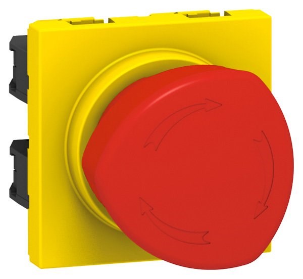 LEGRAND 076602Legrand Acil Durum Anahtarı, 3A, 250V~, NA+NK Kontak, 1/4 Tur, 2M, Kırmızı/SarıLegrand Sistem Armada - Acil durdurma butonu 1-4 Tur{ubercoelektromarket}