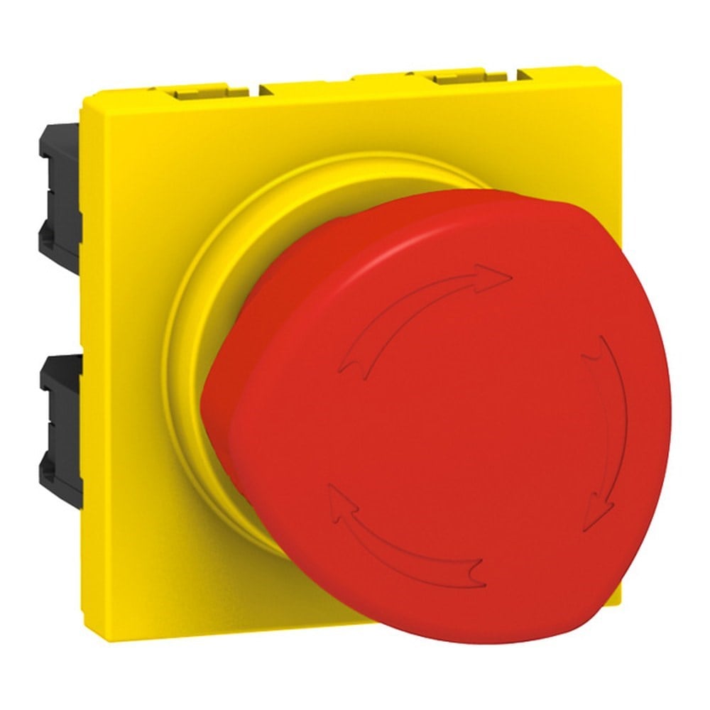LEGRAND 076602Legrand Acil Durum Anahtarı, 3A, 250V~, NA+NK Kontak, 1/4 Tur, 2M, Kırmızı/SarıLegrand Sistem Armada - Acil durdurma butonu 1-4 Tur{ubercoelektromarket}