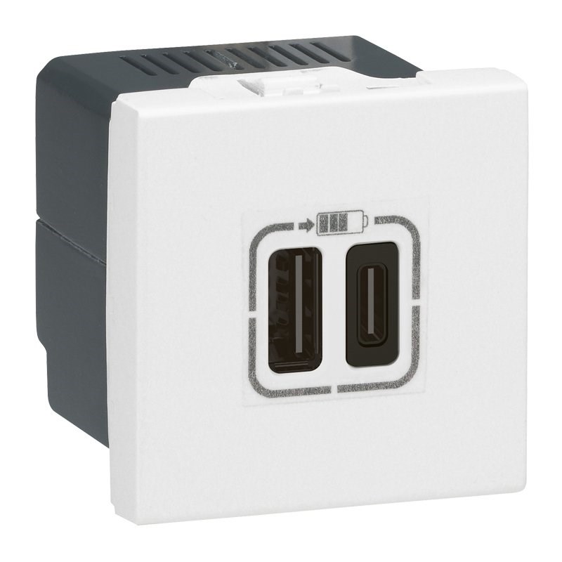 LEGRAND 077590Legrand Sistem Armada - İkili USB Priz, Telefon şarjı için, 5V, 3A, C+C Tipi - BeyazLegrand Sistem Armada - İkili USB Priz, Telefon şarjı için{ubercoelektromarket}