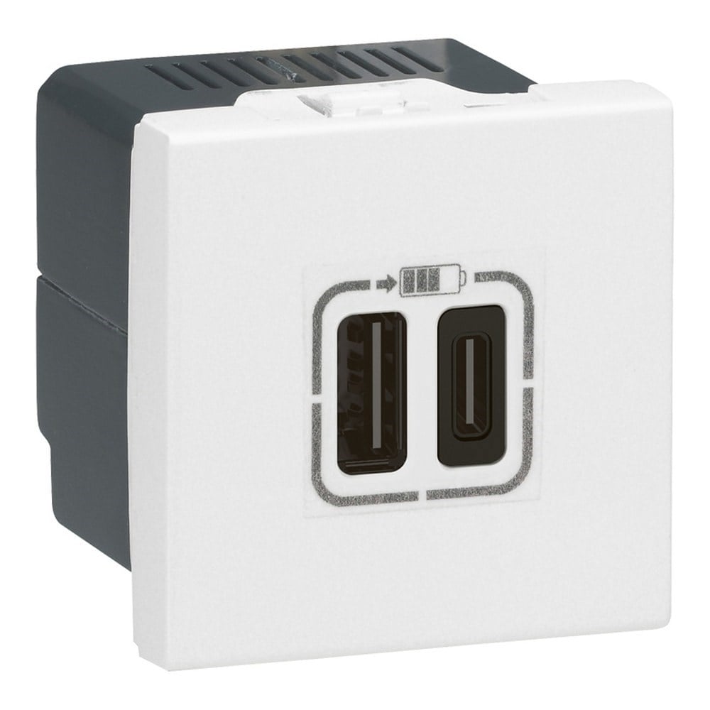 LEGRAND 077590Legrand Sistem Armada - İkili USB Priz, Telefon şarjı için, 5V, 3A, C+C Tipi - BeyazLegrand Sistem Armada - İkili USB Priz, Telefon şarjı için{ubercoelektromarket}