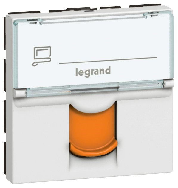 LEGRAND 076525Legrand Sistem Armada - RJ45 STP priz - Cat6A STP - Beyaz, Turuncu kapaklıLegrand Sistem Armada - RJ45 STP priz - Cat6A STP - Beyaz{ubercoelektromarket}