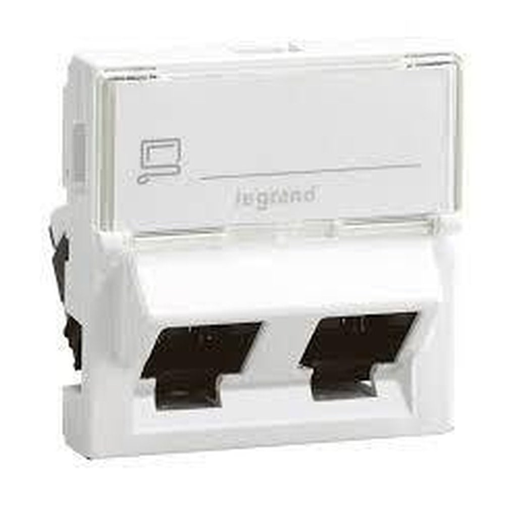LEGRAND 076504Legrand LCS² Sistem Armada RJ45 Cat6 priz - UTP 45° - 2xRJ 45 - 2modül - beyazLegrand Sistem Armada - RJ45 UTP 45° ikili priz - Cat6 UTP{ubercoelektromarket}