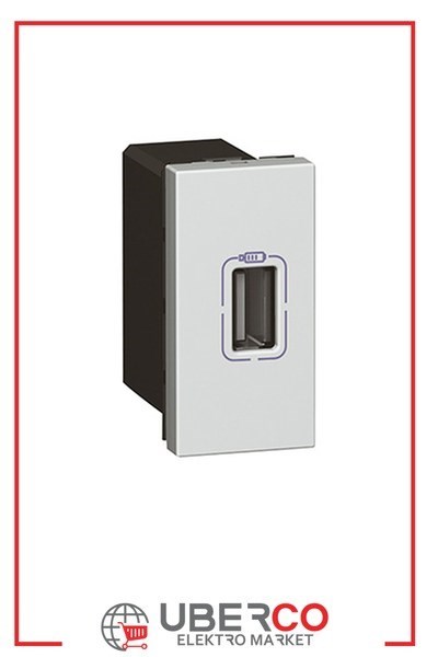 LEGRAND 079391Legrand Sistem Armada - Tekli USB prizi, telefon şarjı için, 5V, 1,1A, A Tipi - AlüminyumLegrand Sistem Armada - Tekli USB prizi, telefon şarjı{ubercoelektromarket}