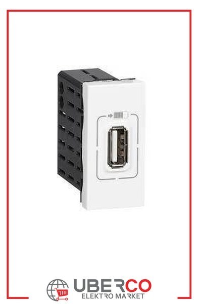 LEGRAND 077591Legrand Sistem Armada - Tekli USB prizi, telefon şarjı için, 5V, 1,1A, A Tipi - BeyazLegrand Sistem Armada - Tekli USB prizi, telefon şarjı{ubercoelektromarket}
