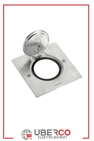 LEGRAND 089700Legrand Paslanmaz çelik IP44 IK08 korumalı donatılabilir tekli kare döşeme priziLegrand Tekli, kare{ubercoelektromarket}
