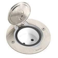 LEGRAND 089701Legrand Paslanmaz çelik IP44 IK08 korumalı donatılabilir tekli yuvarlak döşeme priziLegrand Tekli, yuvarlak{ubercoelektromarket}