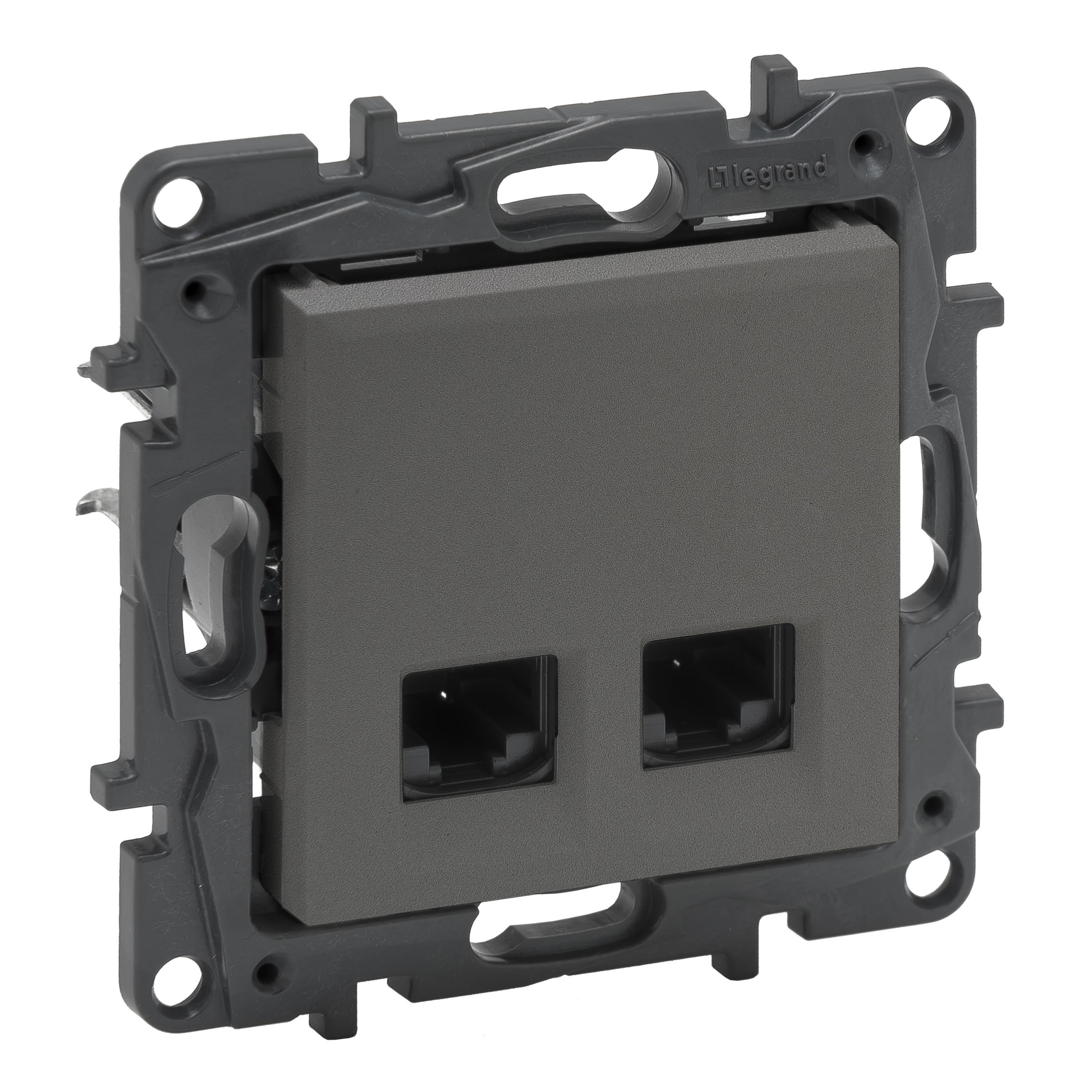 LEGRAND 768840Legrand Telefon ve Data Prizleri - 2xRJ45 priz, Cat6 UTP - TitanyumLegrand Telefon ve Data Prizleri - 2xRJ45 priz, Cat6 UTP{ubercoelektromarket}