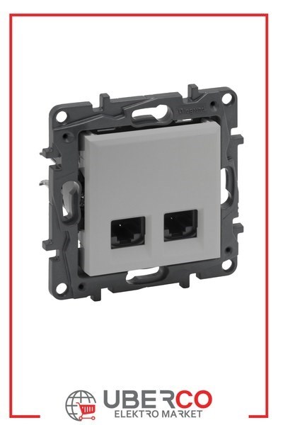 LEGRAND 768240Legrand Telefon ve Data Prizleri - 2xRJ45 priz, Cat6 UTP - AlüminyumLegrand Telefon ve Data Prizleri - 2xRJ45 priz, Cat6 UTP{ubercoelektromarket}