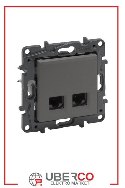 LEGRAND 768840Legrand Telefon ve Data Prizleri - 2xRJ45 priz, Cat6 UTP - TitanyumLegrand Telefon ve Data Prizleri - 2xRJ45 priz, Cat6 UTP{ubercoelektromarket}