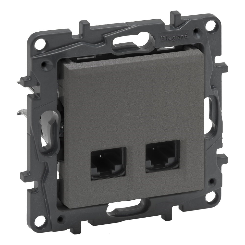 LEGRAND 768840Legrand Telefon ve Data Prizleri - 2xRJ45 priz, Cat6 UTP - TitanyumLegrand Telefon ve Data Prizleri - 2xRJ45 priz, Cat6 UTP{ubercoelektromarket}