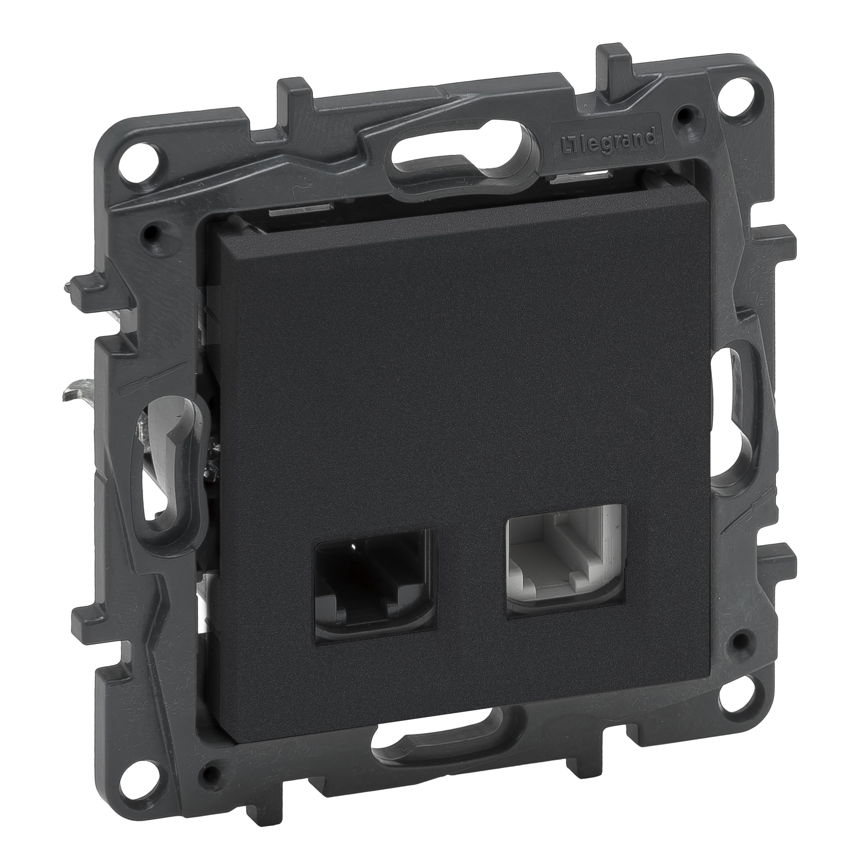 LEGRAND 768337Legrand Telefon ve Data Prizleri - RJ11 + RJ45 priz, Cat5e UTP - FümeLegrand Telefon ve Data Prizleri - RJ11 + RJ45 priz, Cat5e{ubercoelektromarket}