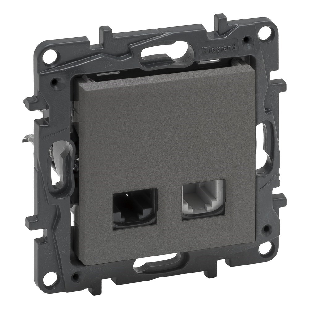 LEGRAND 768837Legrand Telefon ve Data Prizleri - RJ11 + RJ45 priz, Cat5e UTP - TitanyumLegrand Telefon ve Data Prizleri - RJ11 + RJ45 priz, Cat5e{ubercoelektromarket}