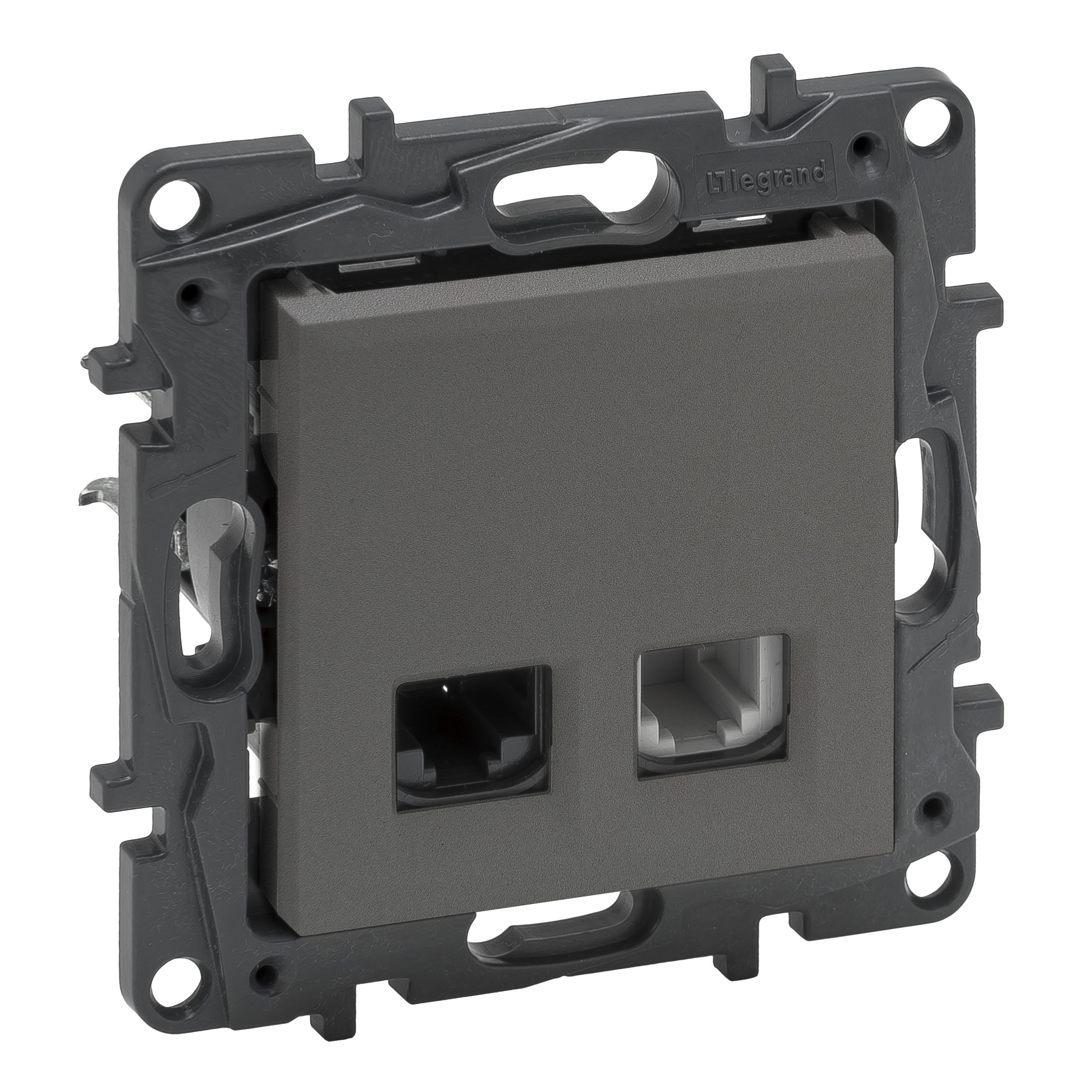 LEGRAND 768837Legrand Telefon ve Data Prizleri - RJ11 + RJ45 priz, Cat5e UTP - TitanyumLegrand Telefon ve Data Prizleri - RJ11 + RJ45 priz, Cat5e{ubercoelektromarket}