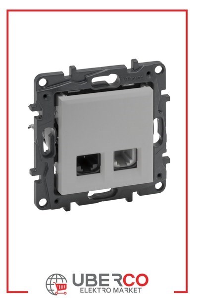 LEGRAND 768237Legrand Telefon ve Data Prizleri - RJ11 + RJ45 priz, Cat5e UTP - AlüminyumLegrand Telefon ve Data Prizleri - RJ11 + RJ45 priz, Cat5e{ubercoelektromarket}
