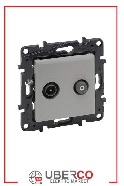 LEGRAND 768227Legrand TV ve TV/SAT Prizleri - TV-SAT geçişli - AlüminyumLegrand TV ve TV-SAT Prizleri - TV-SAT geçişli - Alüminyum{ubercoelektromarket}