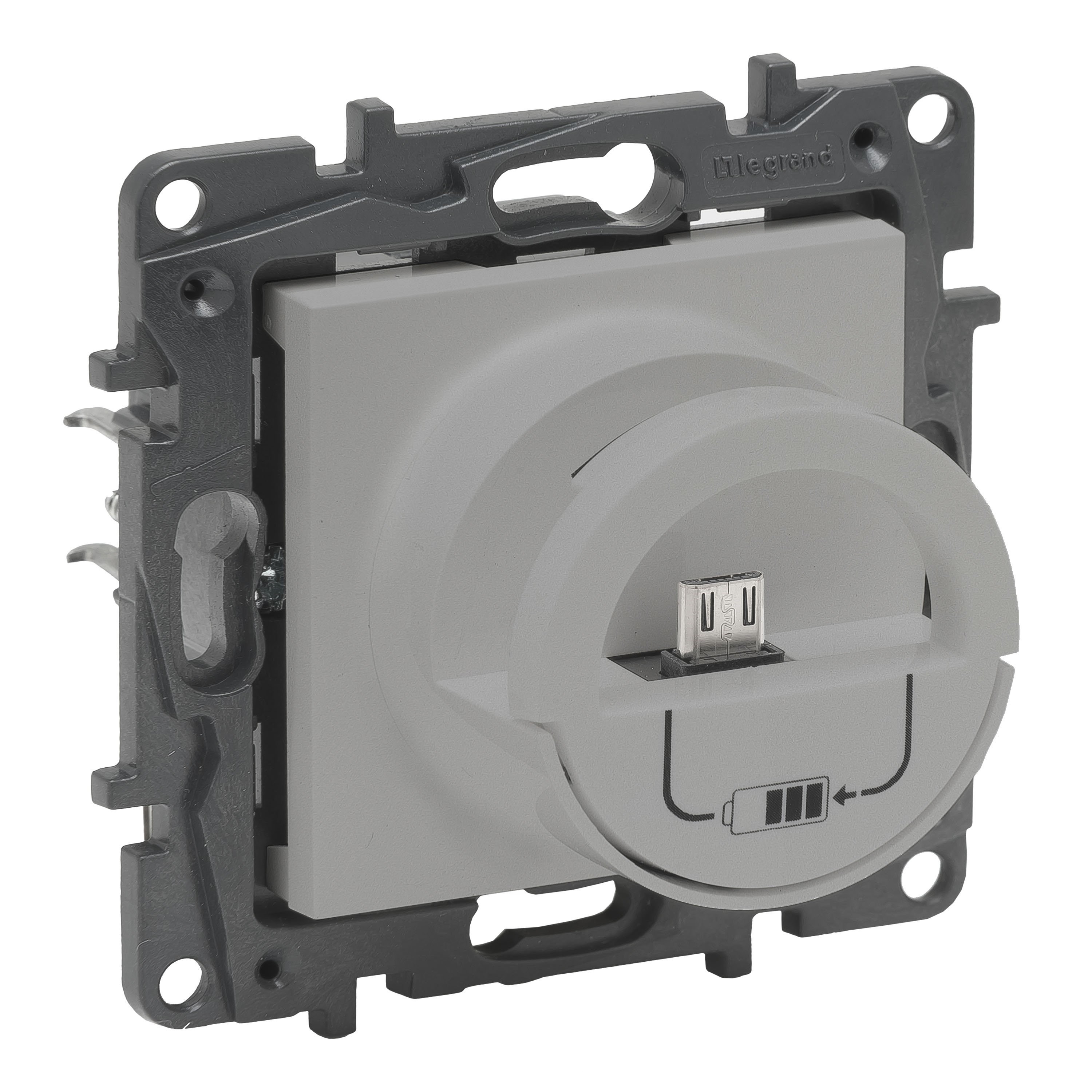 LEGRAND 768296Legrand USB Şarj Prizi - Dock Micro USB+USB şarj prizi, 2400mA - AlüminyumLegrand USB Şarj Prizi - Dock Micro USB+USB şarj prizi{ubercoelektromarket}