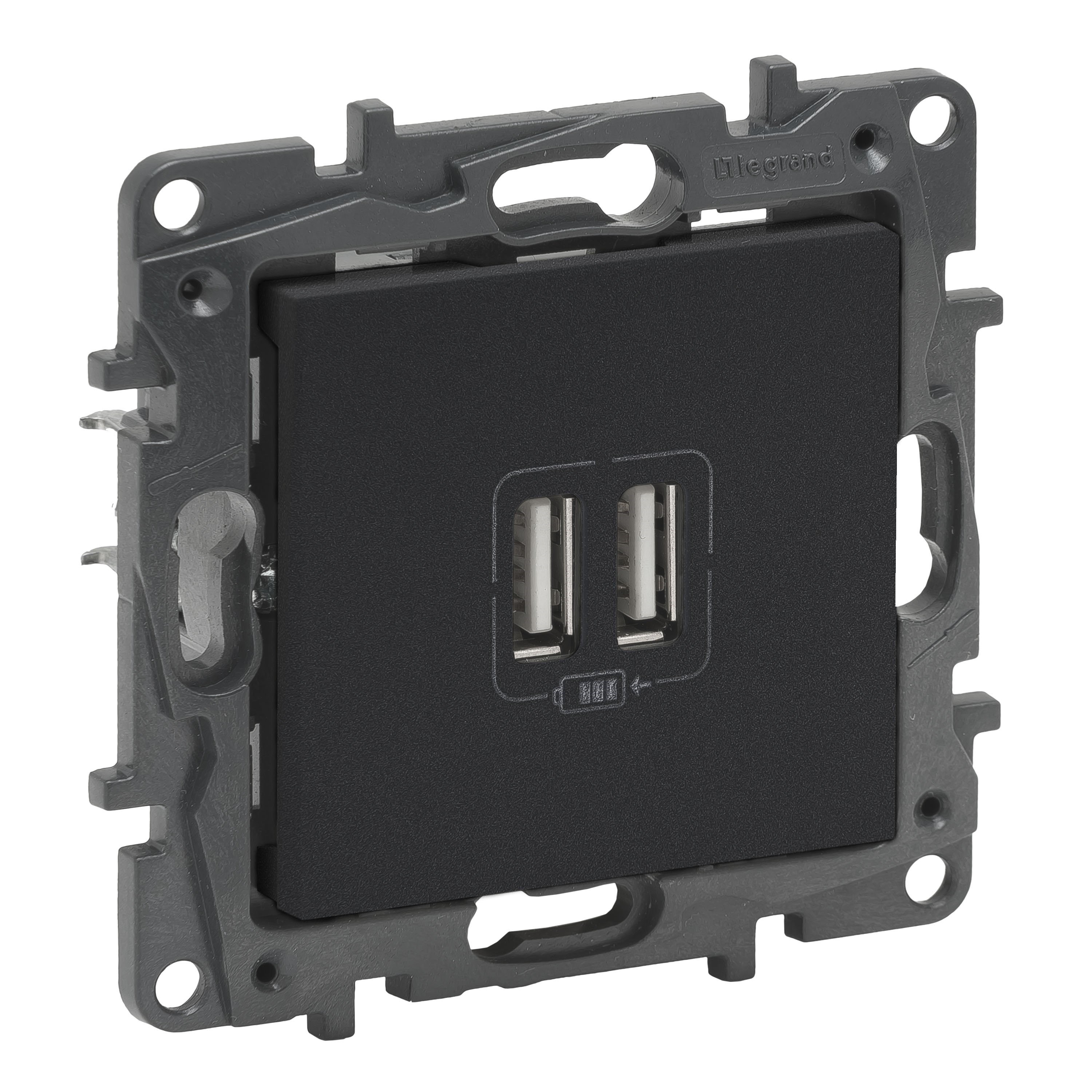 LEGRAND 768394Legrand USB Şarj Prizi - İkili USB şarj prizi, 2400mA - FümeLegrand USB Şarj Prizi - İkili USB şarj prizi, 2400mA - Füme{ubercoelektromarket}