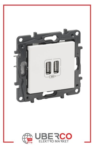 LEGRAND 768194Legrand USB Şarj Prizi - İkili USB şarj prizi, 2400mA - BeyazLegrand USB Şarj Prizi - İkili USB şarj prizi, 2400mA{ubercoelektromarket}