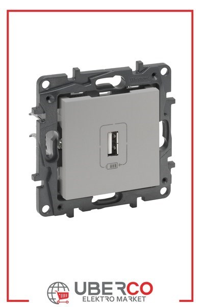 LEGRAND 768297Legrand USB Şarj Prizi - Tekli USB şarj prizi, 1100mA - AlüminyumLegrand USB Şarj Prizi - Tekli USB şarj prizi, 1100mA{ubercoelektromarket}