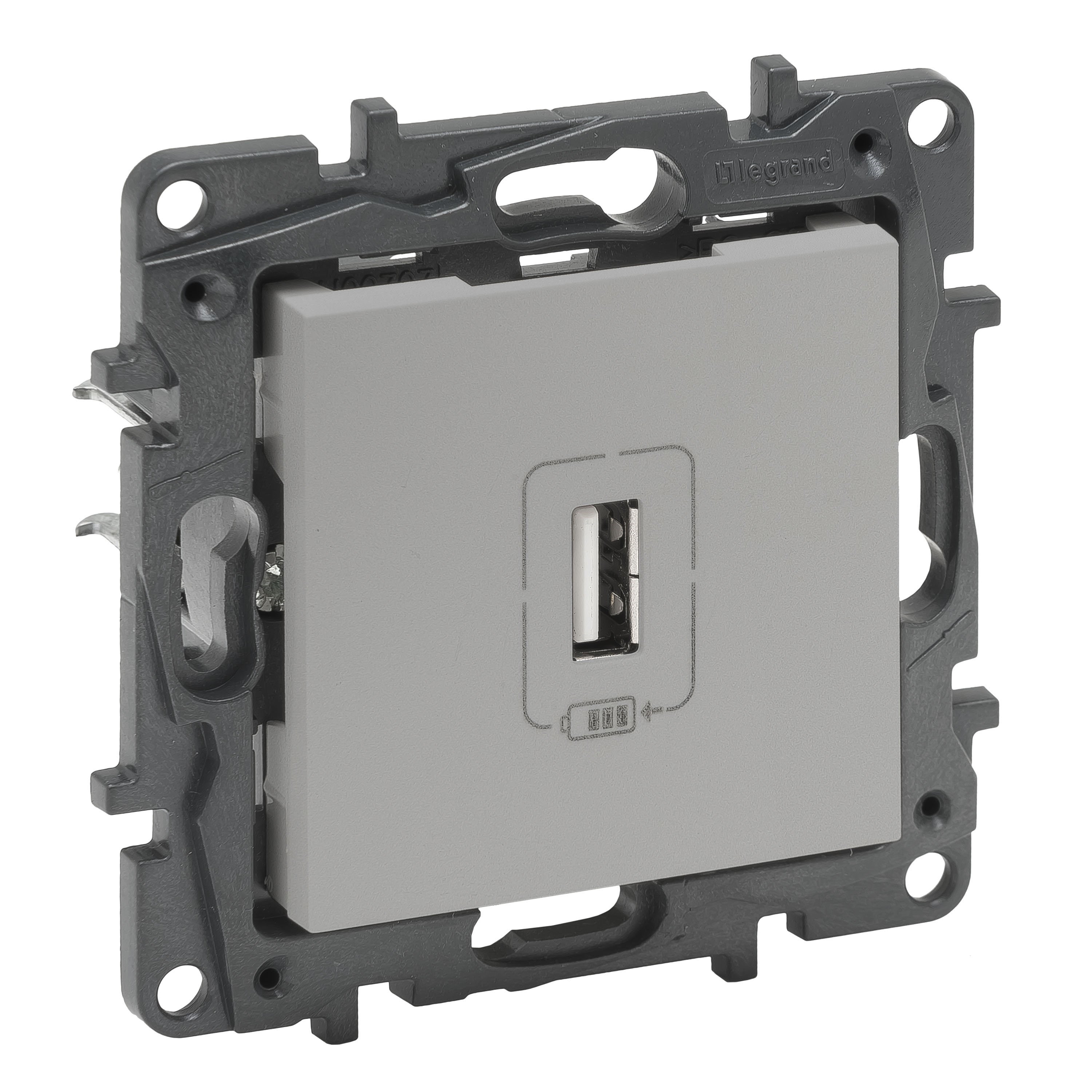 LEGRAND 768297Legrand USB Şarj Prizi - Tekli USB şarj prizi, 1100mA - AlüminyumLegrand USB Şarj Prizi - Tekli USB şarj prizi, 1100mA{ubercoelektromarket}