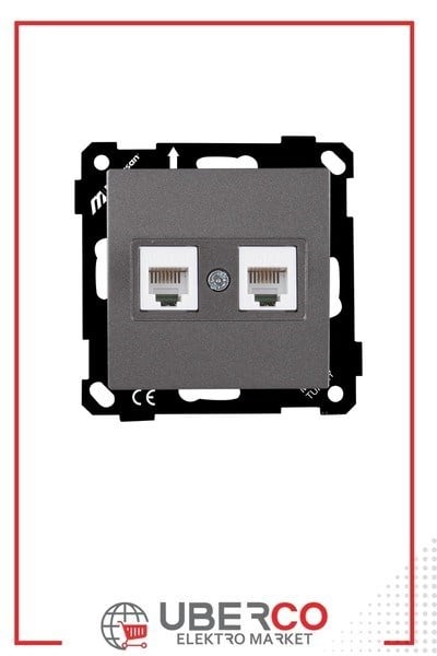 2270 126 0195Mutlusan Elitra Plus Mek+Tuş Telefon Prizi 2*Rj11 (Cat3) - FümeMutlusan Elitra Plus Mek+Tuş Telefon Prizi 2*Rj11 - Füme{ubercoelektromarket}