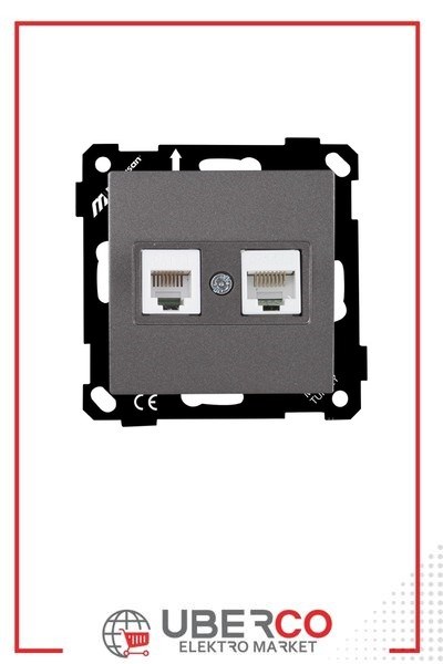 2270 139 0195Mutlusan Elitra Plus Mek+Tuş Telefon+Data Prizi (Rj11 Cat3+Cat5E) - FümeMutlusan Elitra Plus Mek+Tuş Telefon+Data Prizi{ubercoelektromarket}