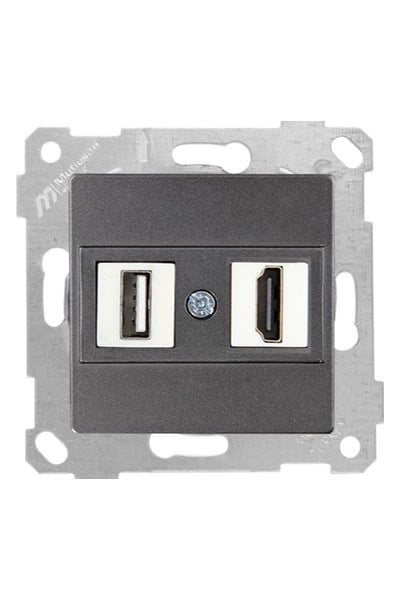 2200 459 0195Mutlusan Mek+Tuş 1*USB/1*Hdmı Priz - FümeMutlusan Mek+Tuş 1*USB-1*Hdmı Priz - Füme{ubercoelektromarket}