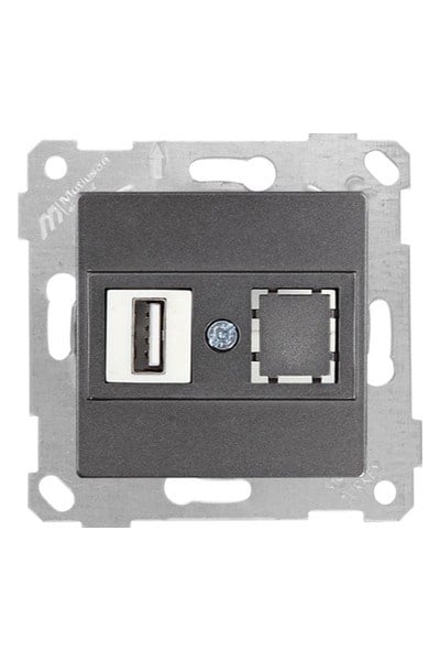 2200 455 0195Mutlusan Mek+Tuş 1*USB Priz - FümeMutlusan Mek+Tuş 1*USB Priz - Füme{ubercoelektromarket}