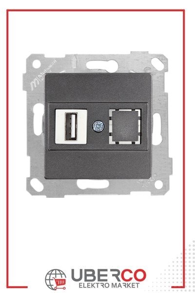 2200 455 0195Mutlusan Mek+Tuş 1*USB Priz - FümeMutlusan Mek+Tuş 1*USB Priz - Füme{ubercoelektromarket}