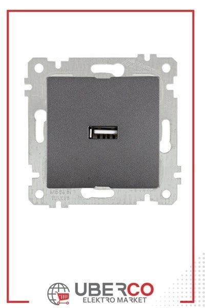2200 448 0195Mutlusan Mek+Tuş Tekli USB Şarj Prizi - FümeMutlusan Mek+Tuş Tekli USB Şarj Prizi - Füme{ubercoelektromarket}