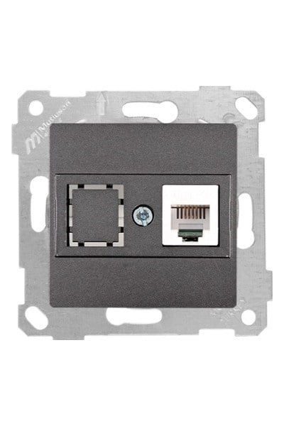 2200 125 0195Mutlusan Mek+Tuş Telefon Prizi 1Xrj11 (Cat3) - FümeMutlusan Mek+Tuş Telefon Prizi 1Xrj11 (Cat3) - Füme{ubercoelektromarket}