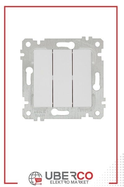 2200 409 0101Mutlusan Mek+Tuş Üçlü Anahtar (Klipsli) - BeyazMutlusan Mek+Tuş Üçlü Anahtar (Klipsli) - Beyaz{ubercoelektromarket}