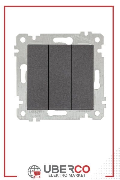 2200 409 0295Mutlusan Mek+Tuş Üçlü Anahtar (Vidalı) - FümeMutlusan Mek+Tuş Üçlü Anahtar (Vidalı) - Füme{ubercoelektromarket}