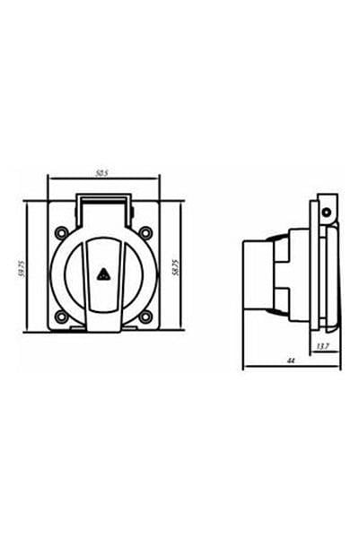 Schneider 3201-367-0900 1x16 Kauçuk Pano Prizi