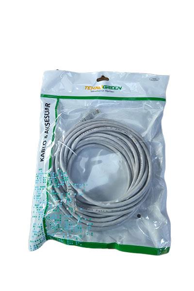 Teknogreen DATA-017 Patch Cord Gri Renk Cat6 Kablo 10MT