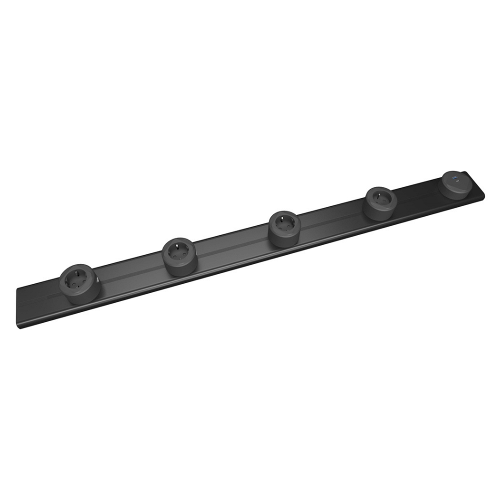 1074869EAE E-Flux Raylı Priz, 4 Şebeke, 1 USB Type A+C 20W Gri (EFG1000){ubercoelektromarket}
