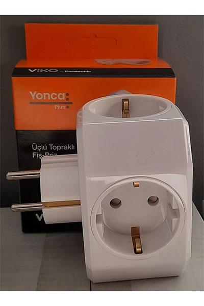 Viko Yonca Plus Beyaz Üçlü Topraklı Priz 90303003