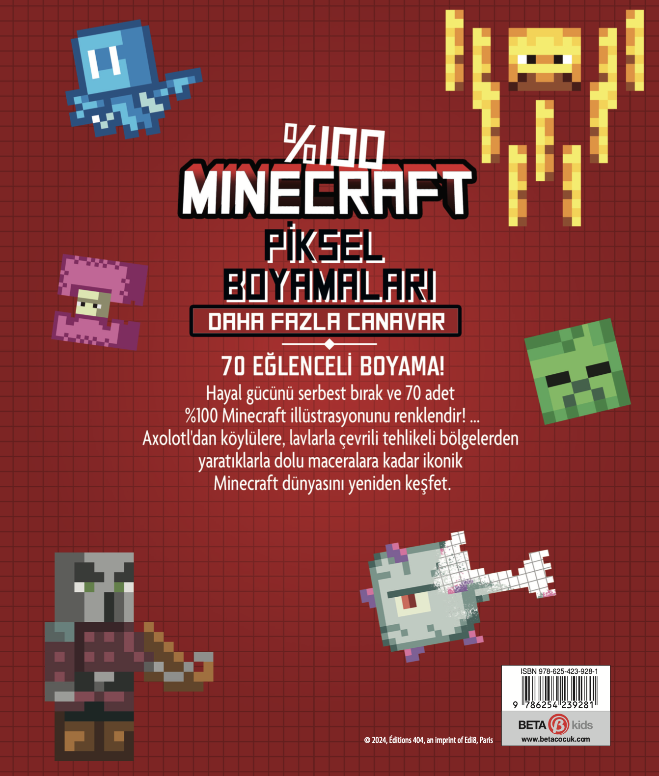 %100 Minecraft Pikselli Boyamalar Daha Fazla Canavar
