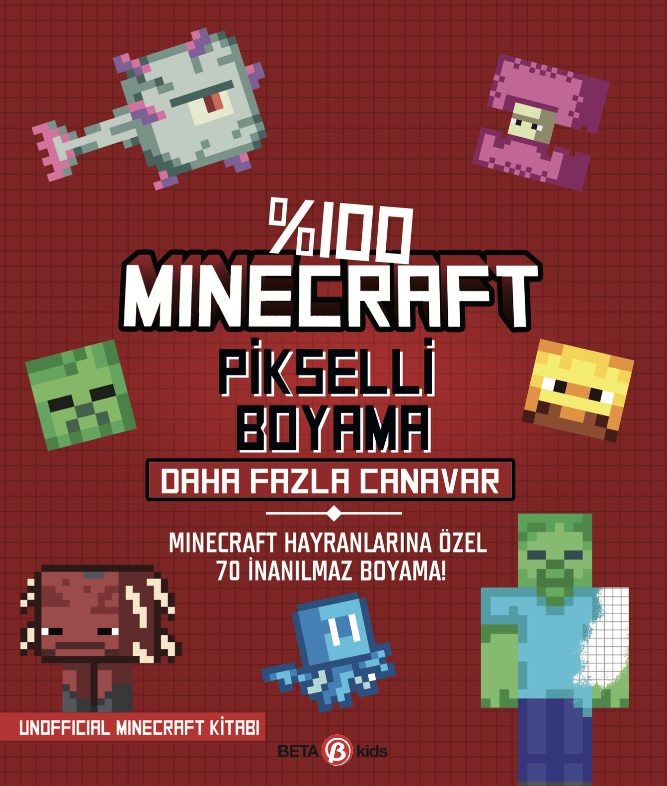 %100 Minecraft Pikselli Boyamalar Daha Fazla Canavar