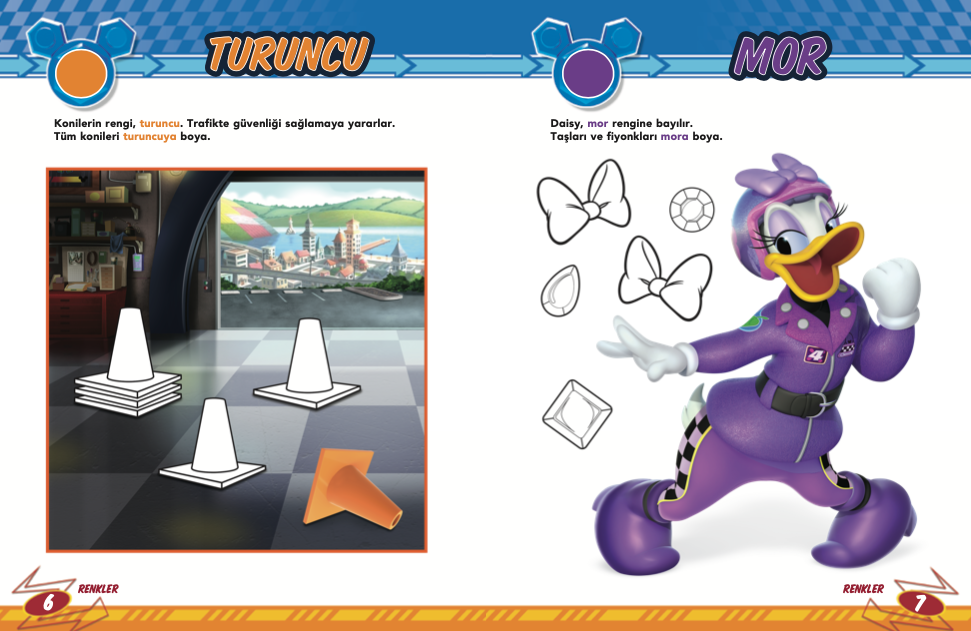 Disney Eğitsel Mickey ve Çılgın Yarışçılar Alıştırma Kitabım Renkler ve Şekiller