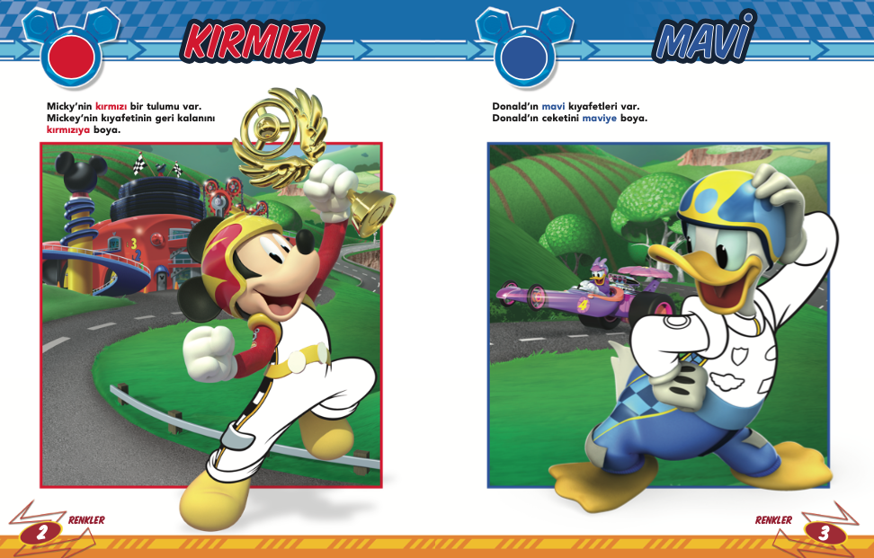 Disney Eğitsel Mickey ve Çılgın Yarışçılar Alıştırma Kitabım Renkler ve Şekiller