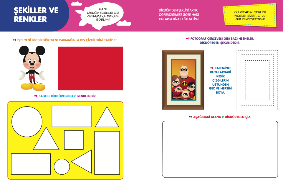 Disney Eğitsel Okul Öncesi Şekilleri ve Renkleri Öğreniyorum