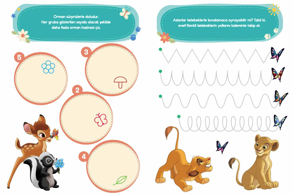 Disney Eğitsel Simba El Becerisi Etkinlikleri Yazıya Hazırlık