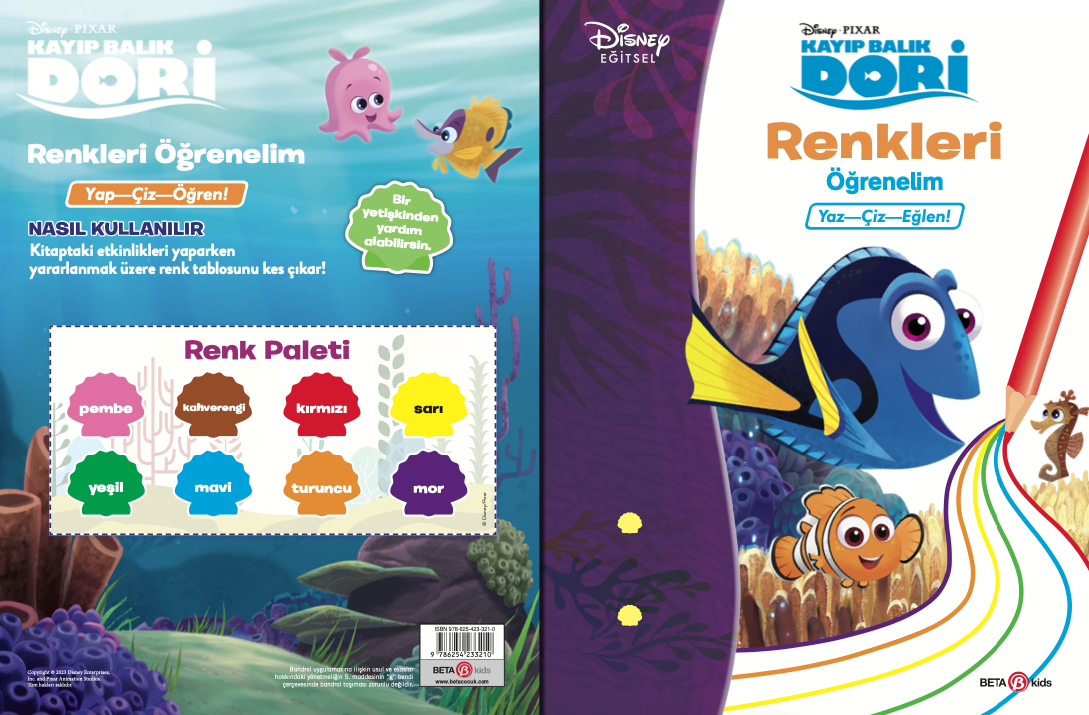 Disney Kayıp Balık DORİ Renkleri Öğrenelim Yaz-Çiz-Eğlen!