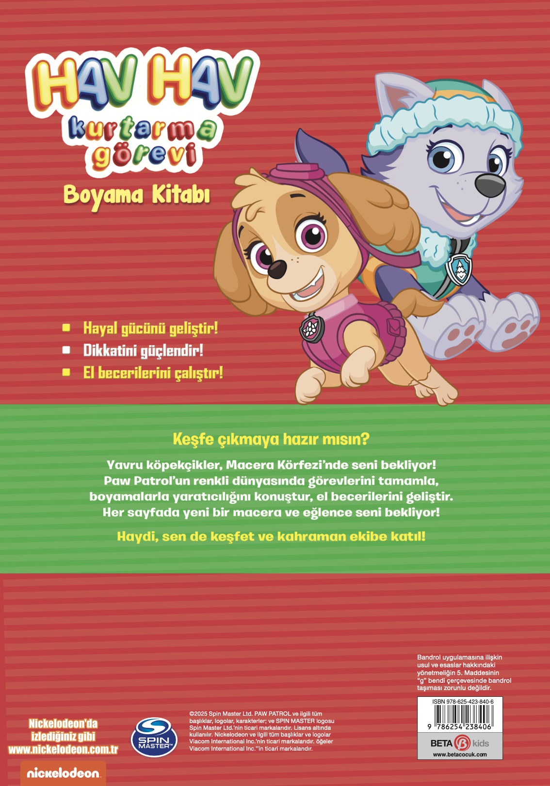 Paw Patrol -  Hav Hav Kurtarma Görevi Boyama Kitabı