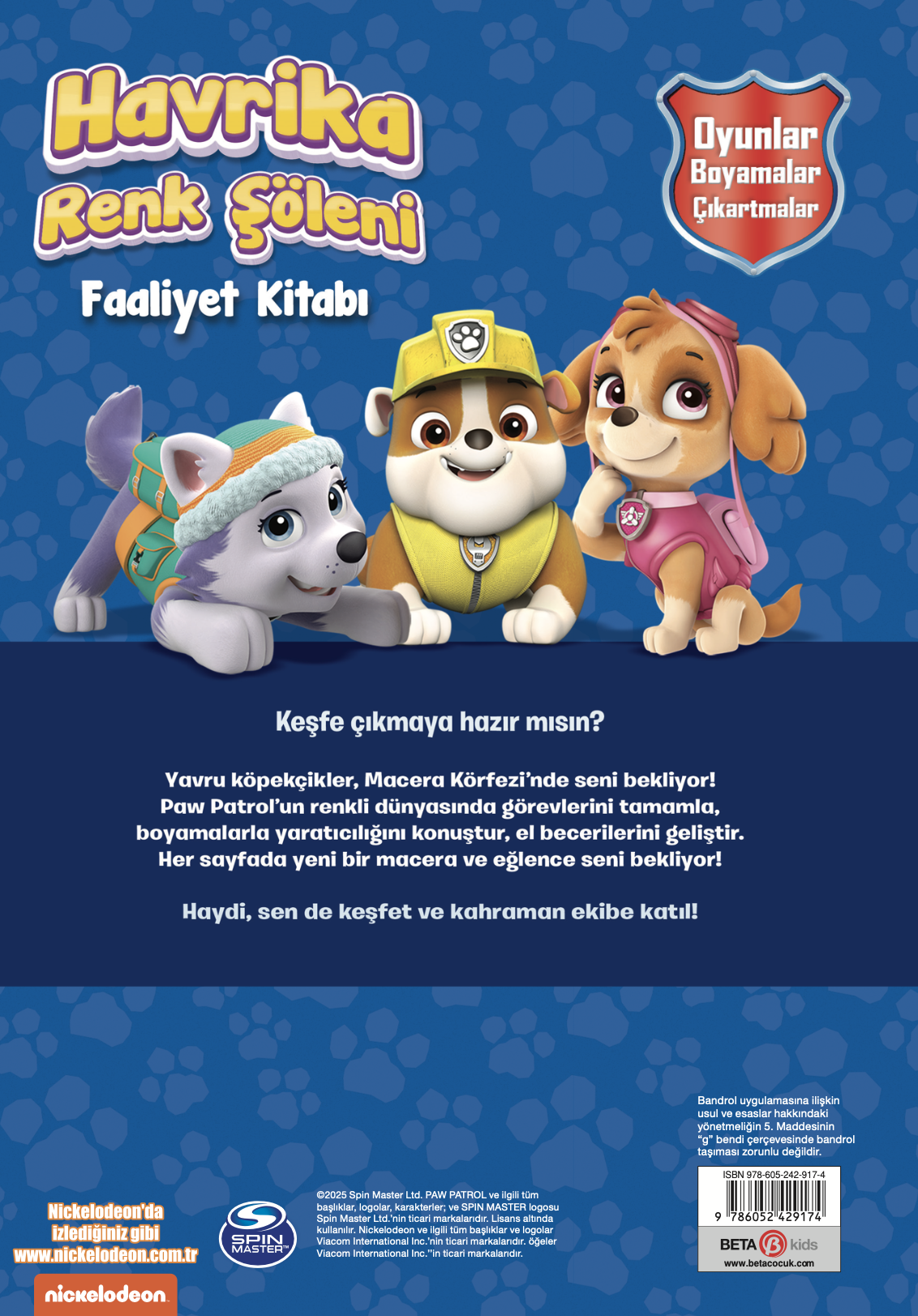 Paw Patrol -  Havrika Renk Şöleni Boyama Kitabı