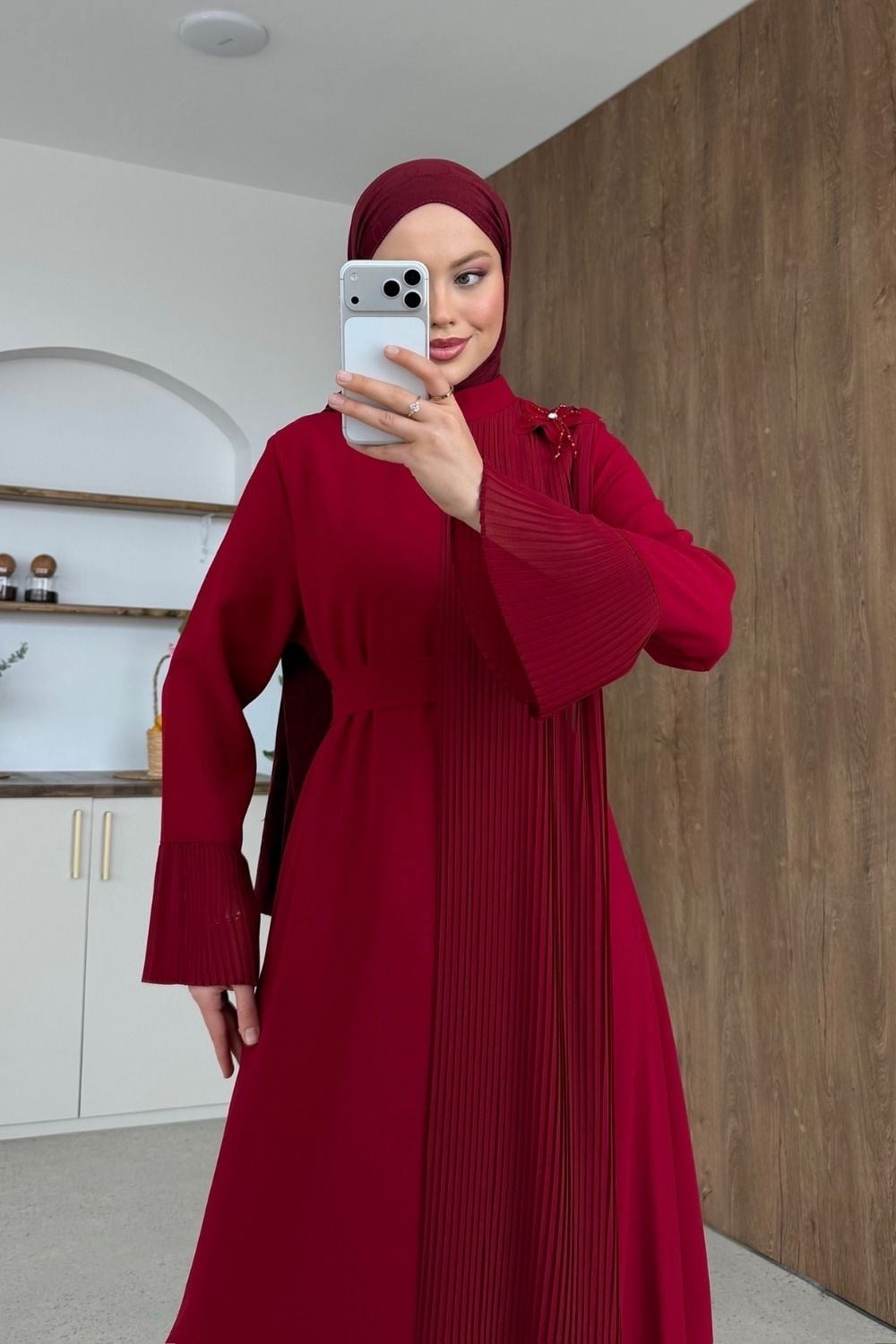Alessa Kuşaklı Abiye Kırmızı