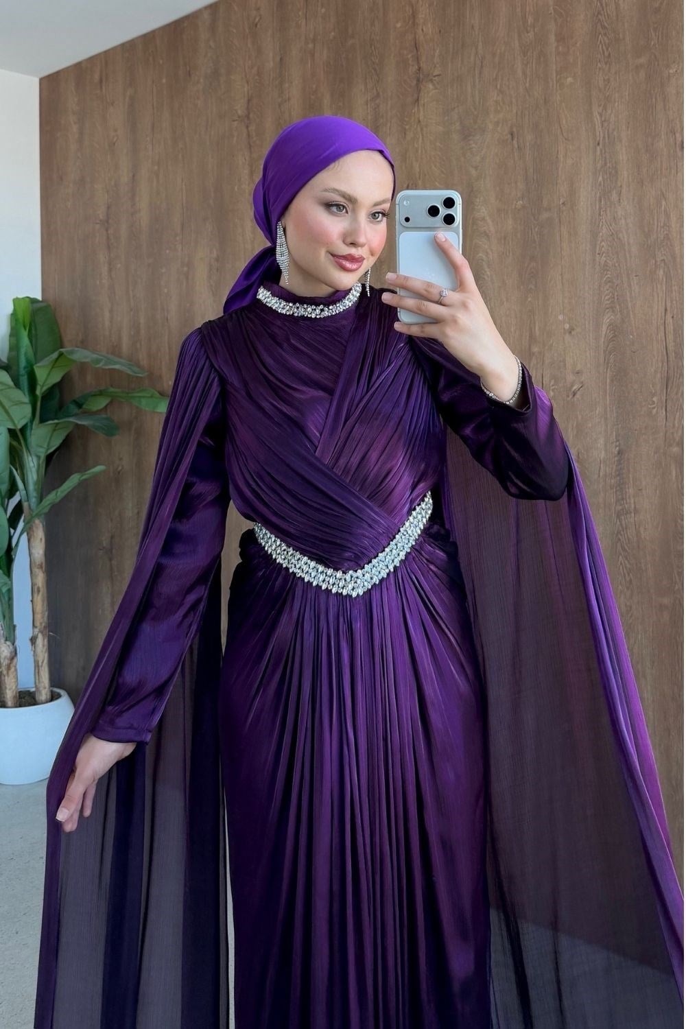 Diana Pelerin Detay Abiye Mor