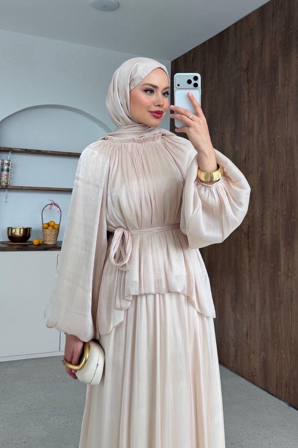 Elfida Saten Takımlı Abiye Taş
